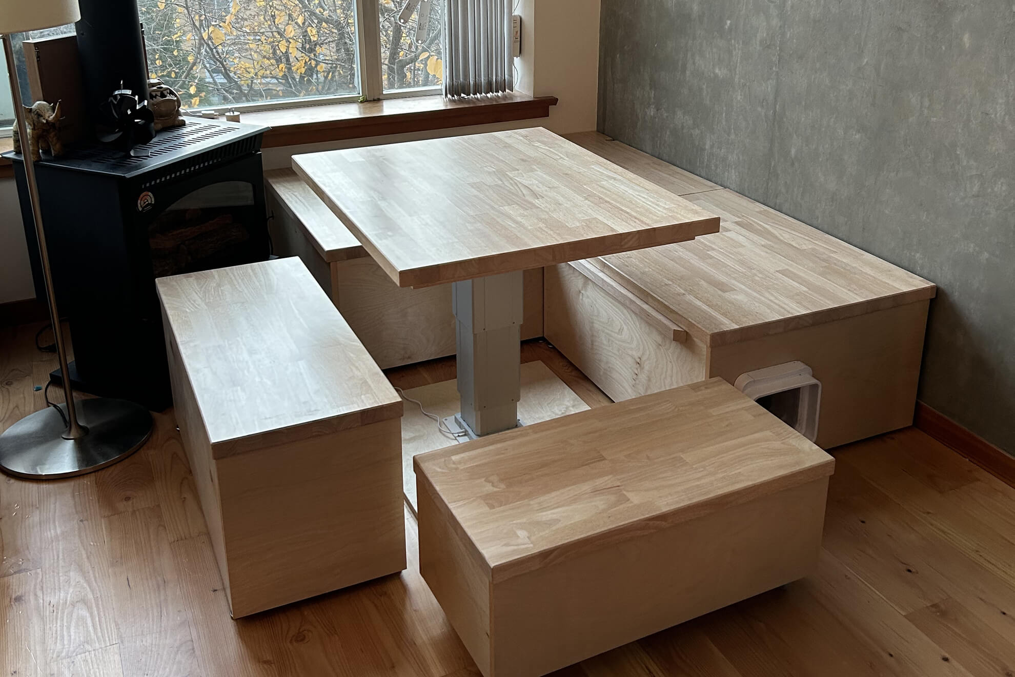 Custom Table and Shelf Installation - Rialto Ct, New Westminster, BC